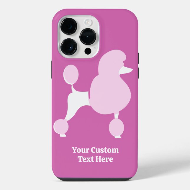 Custom Text Pink Poodle iPhone Case (Back)