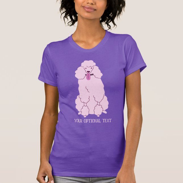 Custom Text Pink Poodle T-Shirt (Front)