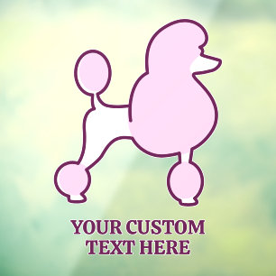 Custom Text Pink Poodle Window Cling