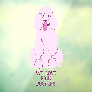 Custom Text Pink Poodle Window Cling