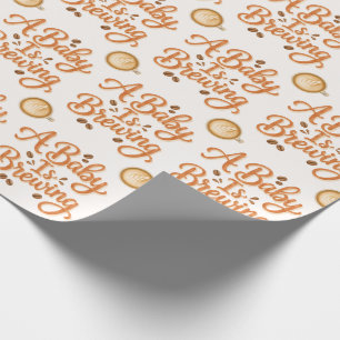 Custom Text Pink Watercolor Elephant Baby Shower Wrapping Paper