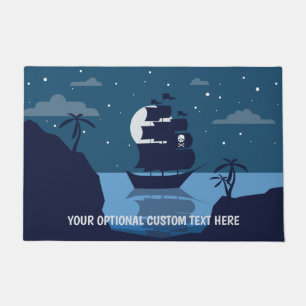 Custom text Pirate Ship doormat