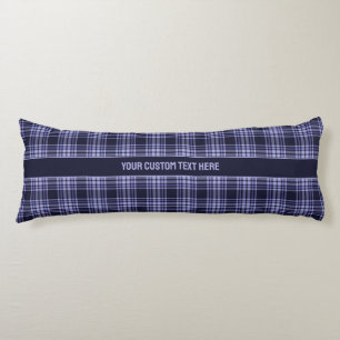 Custom Text Plaid / Tartan Pattern Body Pillow