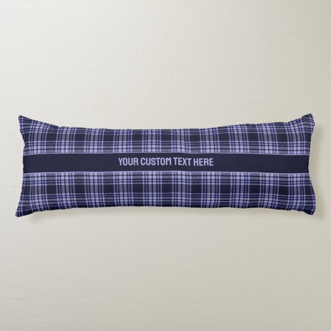 Custom Text Plaid / Tartan Pattern Body Pillow (Front)