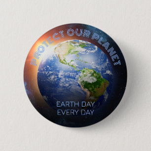Custom Text Planet Earth 2 Inch Round Button