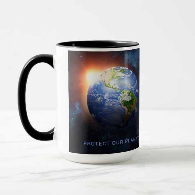 Custom Text Planet Earth Mug (Left)