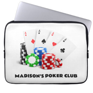 Custom Text Poker / Casino Laptop Sleeve