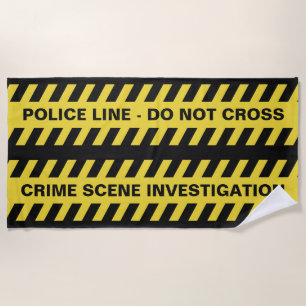 Custom Text "Police Line" beach towel