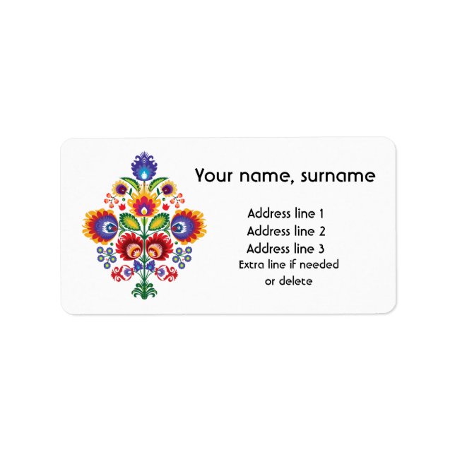 🧡💙💛Custom text Polish folklore diamond  Label (Front)