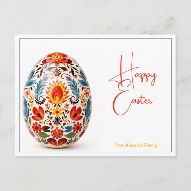 Custom Text Polish Folklore Enchantment Easter Postcard (Front)