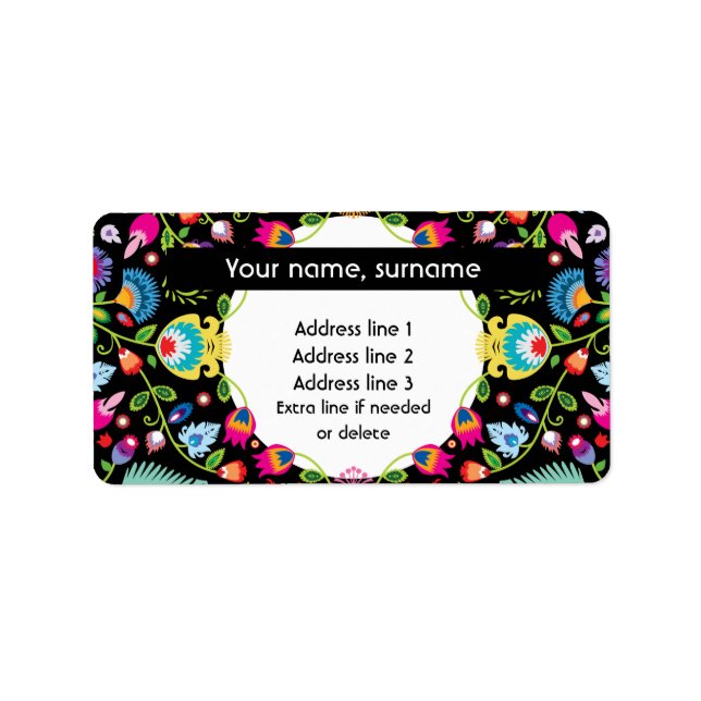 Custom text Polish folklore Wycinanki Label (Front)