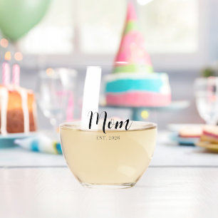 Custom Text Proud Motherhood Clean Theme Stemless Wine Glass