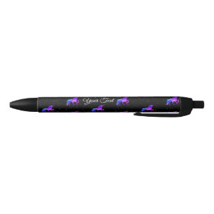 Custom Text Purple Galaxy Unicorn Dark Stars/Space Black Ink Pen