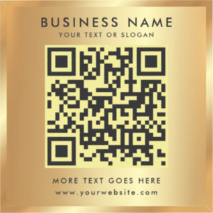 Custom Text QR Code Logo Template Gold Glamourous