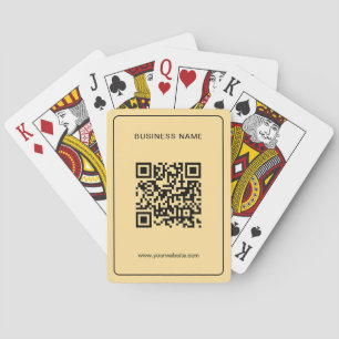 Custom Text QR Code Upload Business Logo Gold Playing Cards