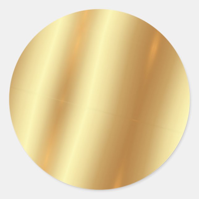 Custom Text QR Code Upload Your Logo Gold Blank Classic Round Sticker (Front)