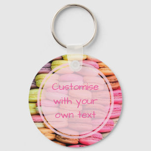 Custom Text Quirky Macaroons Keychain
