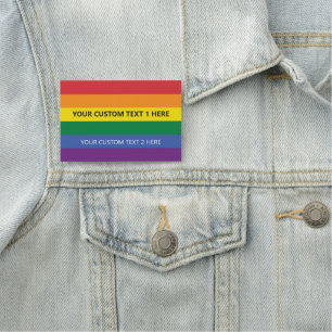 Custom Text Rainbow Flag Name Tag