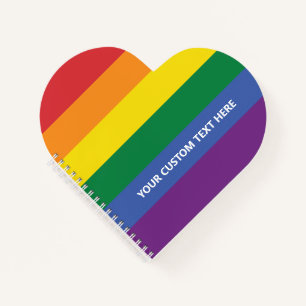 Custom Text Rainbow Flag Notebook