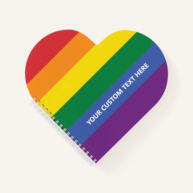 Custom Text Rainbow Flag Notebook (Front)