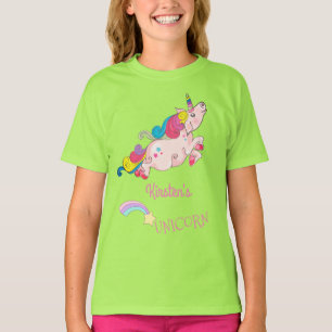 Custom Text/ Rainbow Kawaii Colourful Unicorn T-Shirt
