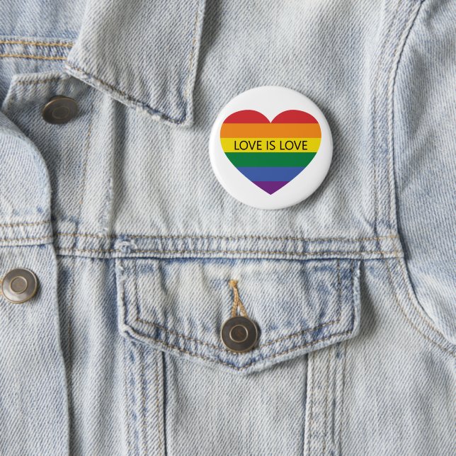 Custom Text Rainbow Love 2 Inch Round Button (In Situ)