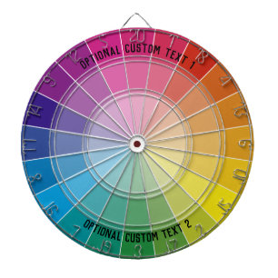 Custom Text Rainbow Monochromatic Colour Wheel Dartboard