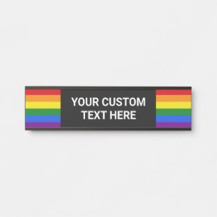 Custom Text Rainbow Pride Door Sign