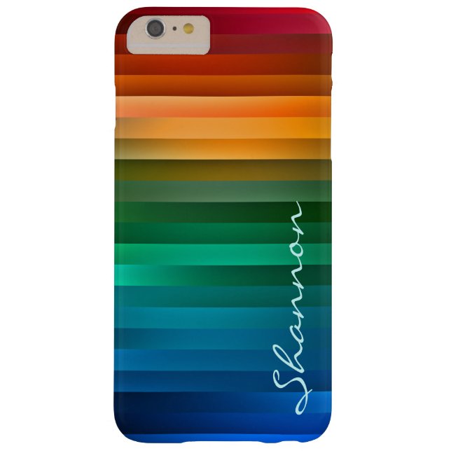 Custom Text Rainbow Stripe iPhone 6 case (Back)