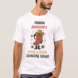 Custom Text Retro Chili Drinking T-Shirt