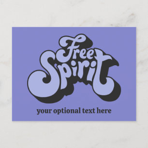 Custom Text Retro "Free Spirit" Postcard