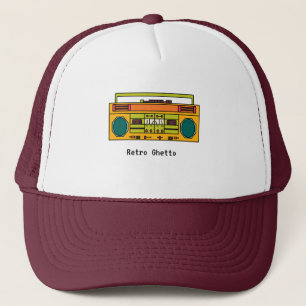 Custom text retro radio trucker hat