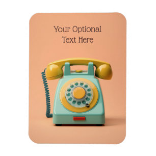 Custom Text Retro Telephone Magnet
