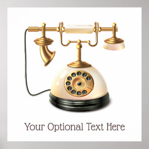 Custom Text Retro Telephone Poster
