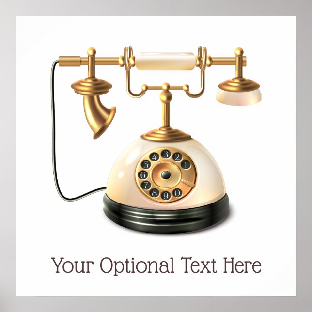 Custom Text Retro Telephone Poster (Front)