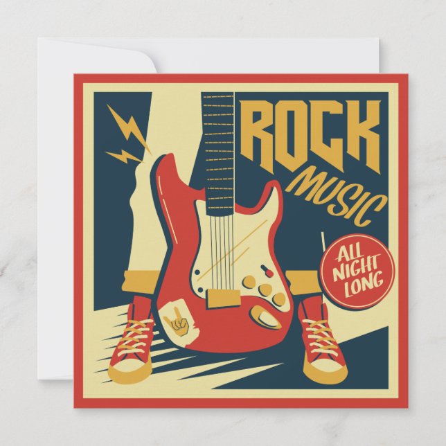 Custom text Rock Music invitations (Front)