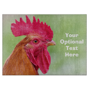 Custom Text Rooster Cutting Board