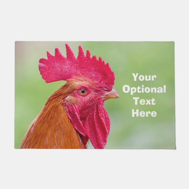 Custom Text Rooster Doormat (Front)