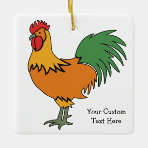 Custom Text Rooster ornament