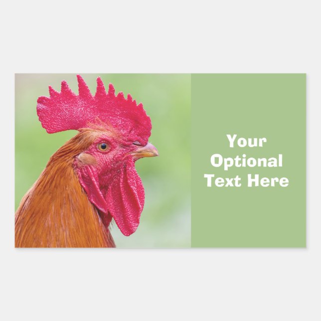 Custom Text Rooster Sticker (Front)