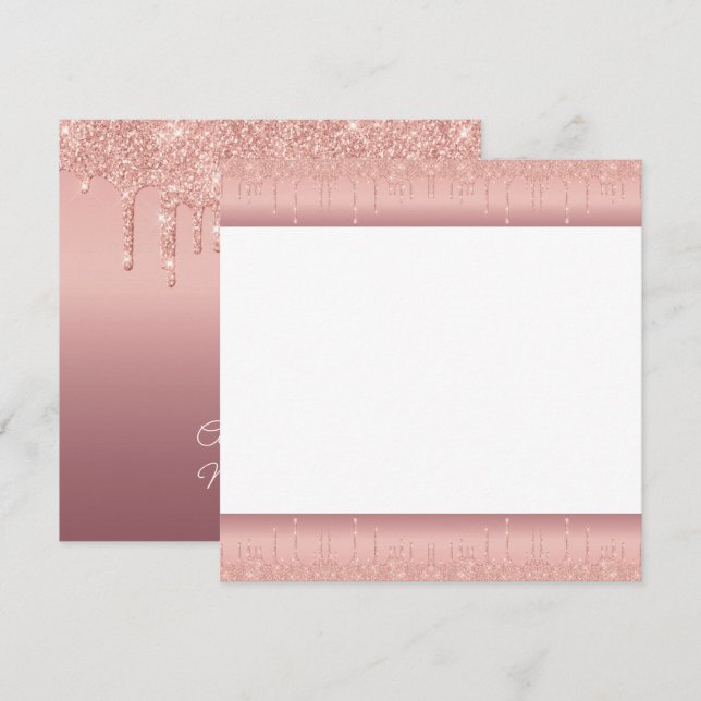 Custom Text Rose Gold Blush Glitter Drips Program (Front/Back)