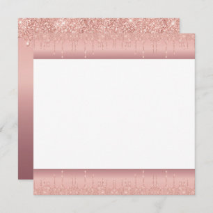 Custom Text Rose Gold Blush Glitter Drips Program