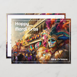Custom Text Royal Regalia: Mardi Gras Extravaganza Postcard