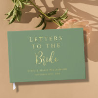 Custom Text Sage Green Gold Letters to the Bride