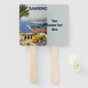 Custom text SanRemo Vintage Travel fan set