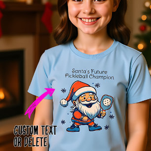 Custom text Santa's Pickleball Prodigy T-Shirt
