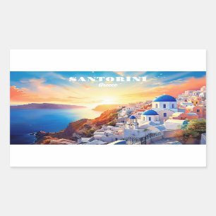 Custom Text Santorini Greece Sunset Sticker