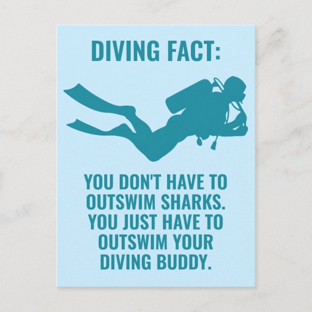 Custom Text Scuba Diving Postcard (Front)
