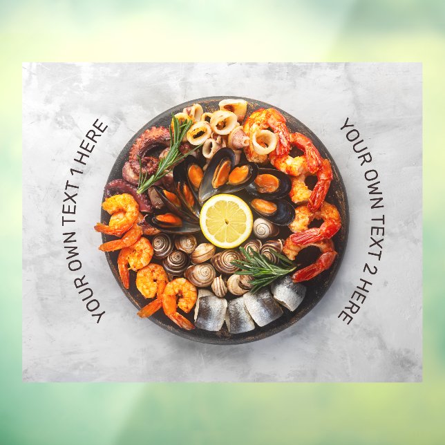 Custom text Seafood Platter Window Cling (Sheet 3)