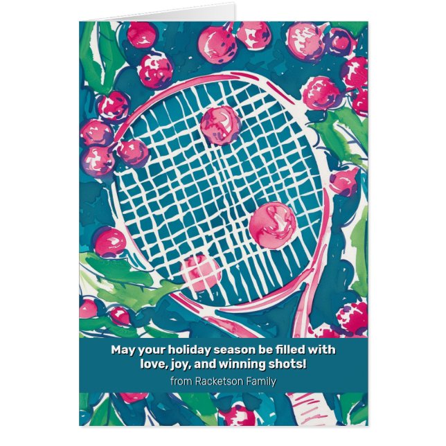 🎾🎄Custom text, Season’s Greetings: Love-Love (Front)